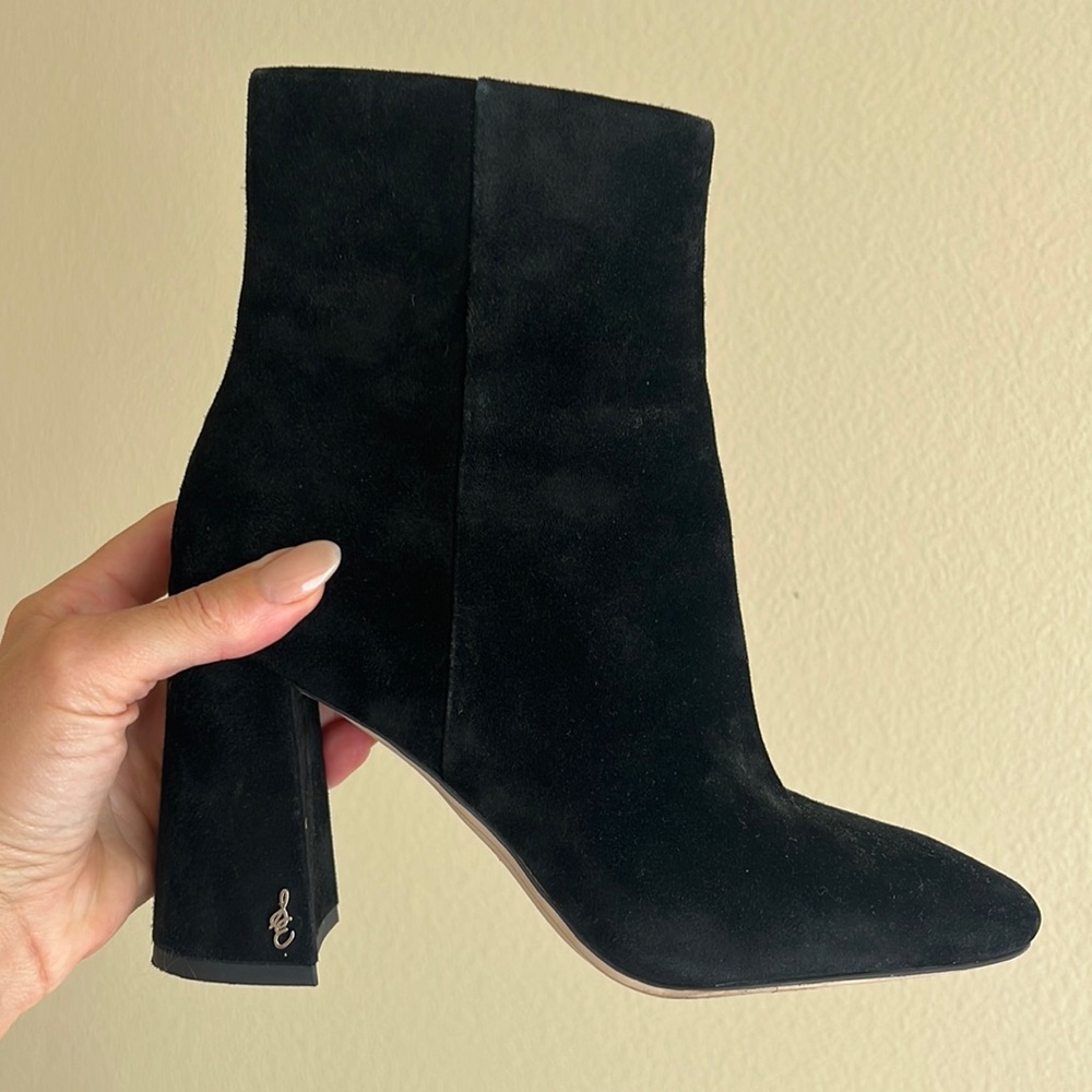 Black suede booties